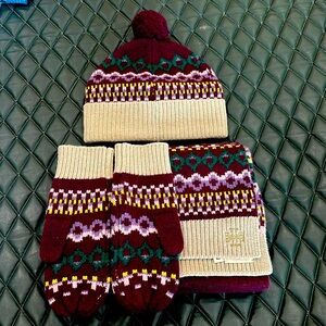 Tory Burch Women’s Fair Isle Merino Wool SET -  In Wintery Fairisle